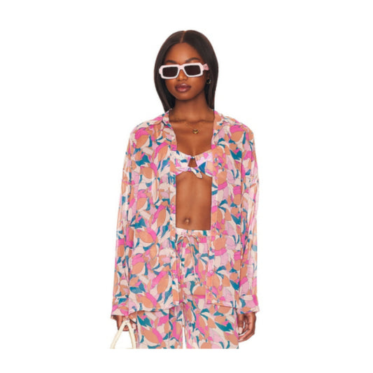 Catalina Top & Shorts Set – Tropical Print Three-Piece Lounge Set