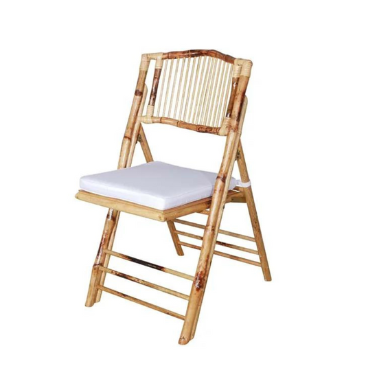 Kora Bamboo Folding Chairs with Cushion – Elegant & Portable Seating