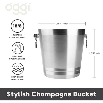 Stylish Stainless Steel Champagne Bucket – 7.75 inches