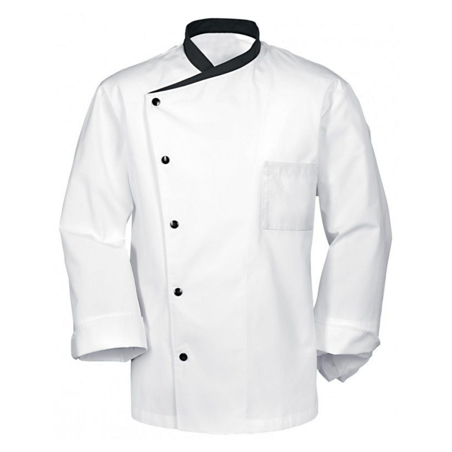 Men's Double-Breasted Chef Jacket with Black Trim