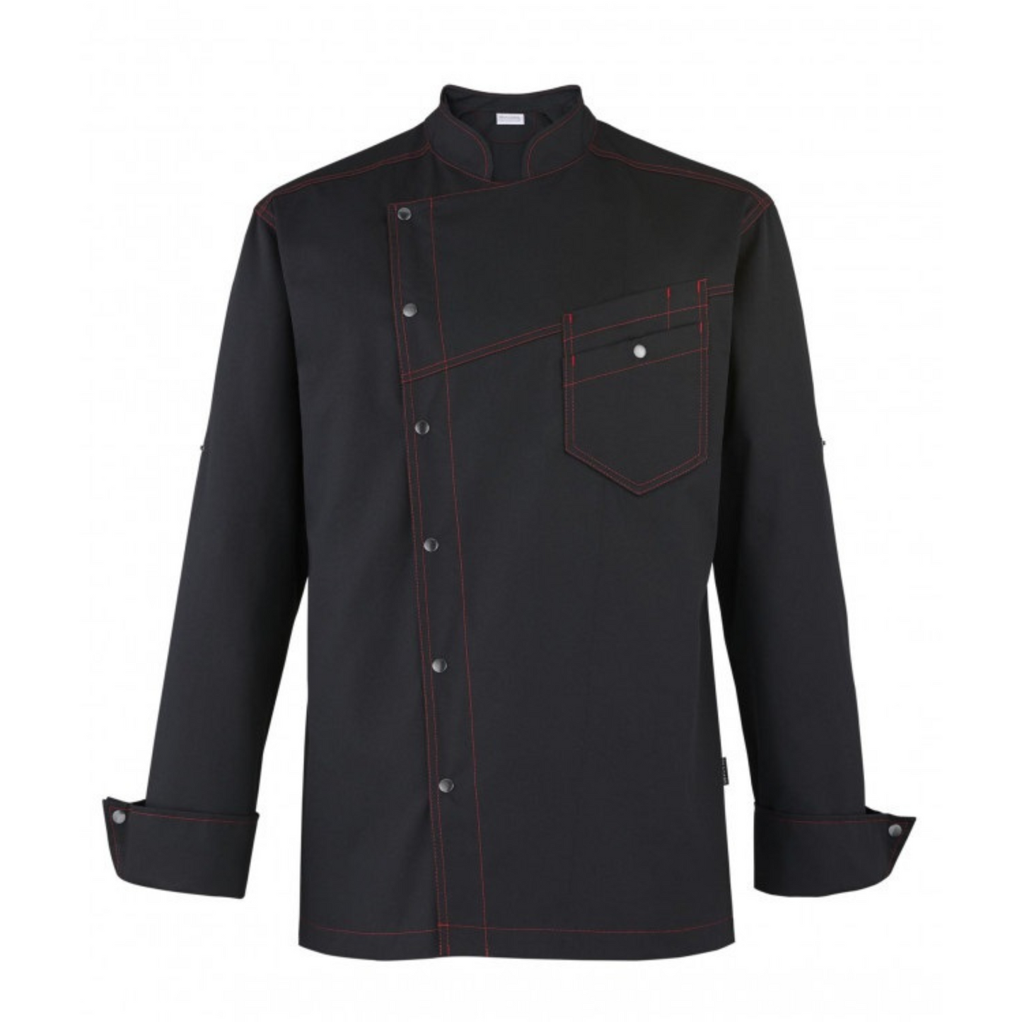 Men's Long Sleeve Chef Jacket with Red Stitching