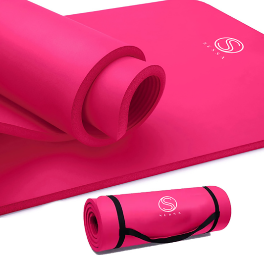 Pink NBR Yoga Mat – Extra Cushioning & Non-Slip Comfort