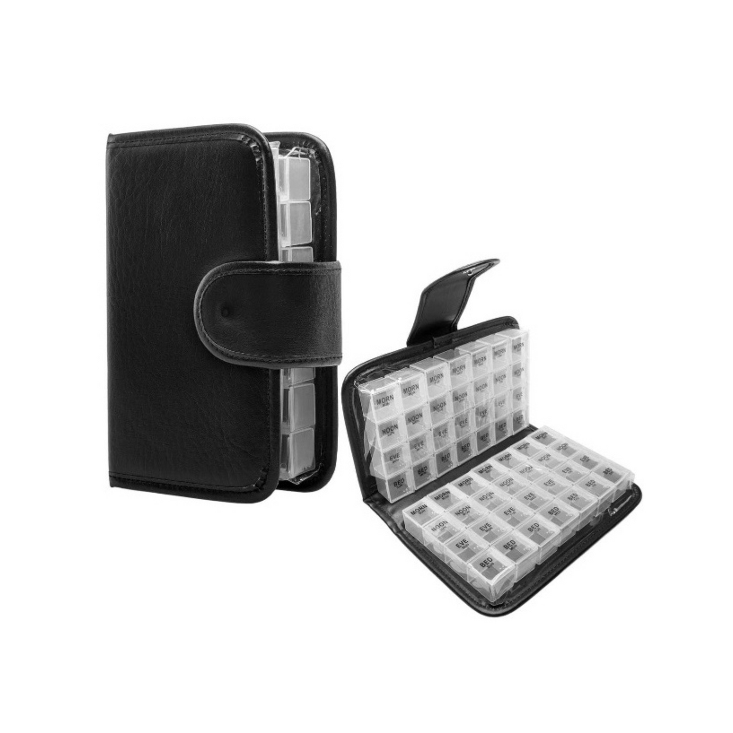 Elegant Custom Pill Organizer with Leather Cover