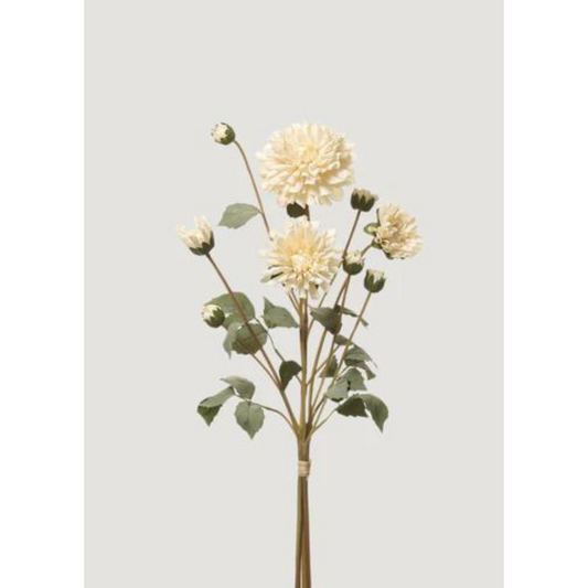 Cream Faux Dahlia Flower Bundle – 20 Inch Artificial Floral Arrangement