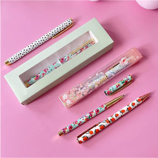 Personalized Printed Pen Gift Set for Women – Elegant Custom Design with Optional Gift Box