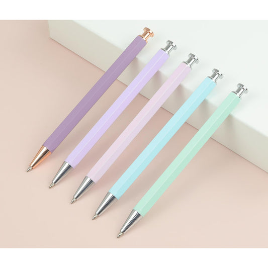 Hexagon Click Action Ballpoint Pen with Custom Logo & Text