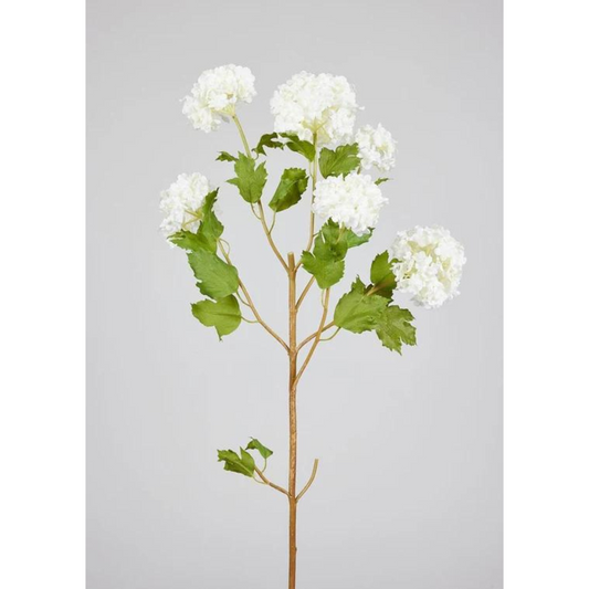 Faux Snowball Hydrangea in Crisp White - 43.5in