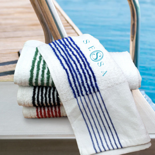 Durable & Absorbent Fitness Towel with Colored Stripes
