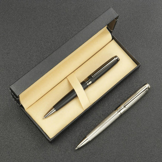 Luxury Metal Ballpoint and Rollerball Pen Set with Black Gift Box