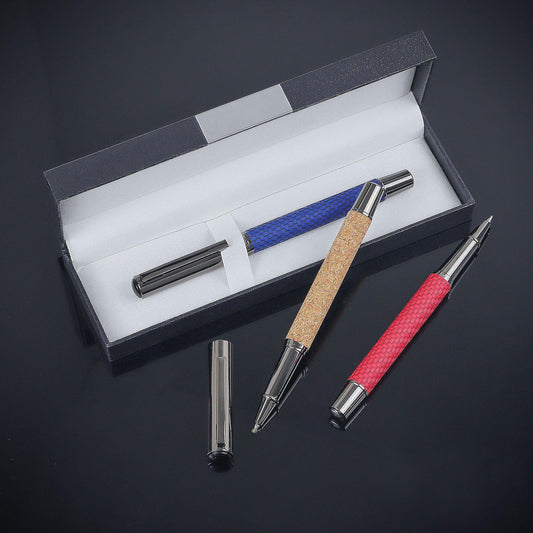 Elegant Black Gift Boxed Metal Ballpoint and Rollerball Pen Set