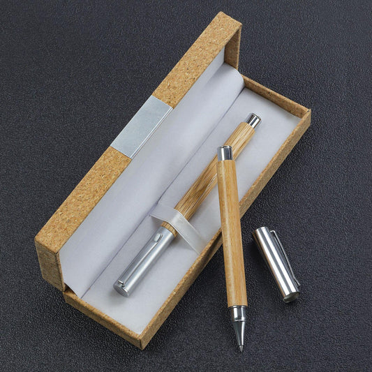 Luxury Wooden Design Ballpoint & Rollerball Pen Set in Matching Gift Box