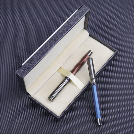 Elegant Black Gift Box Set with Luxury Ballpoint & Rollerball Pens