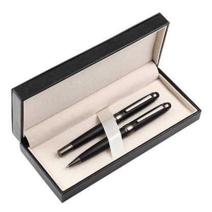 Premium Metal Pen Gift Set – Ballpoint & Rollerball Duo in Black Box