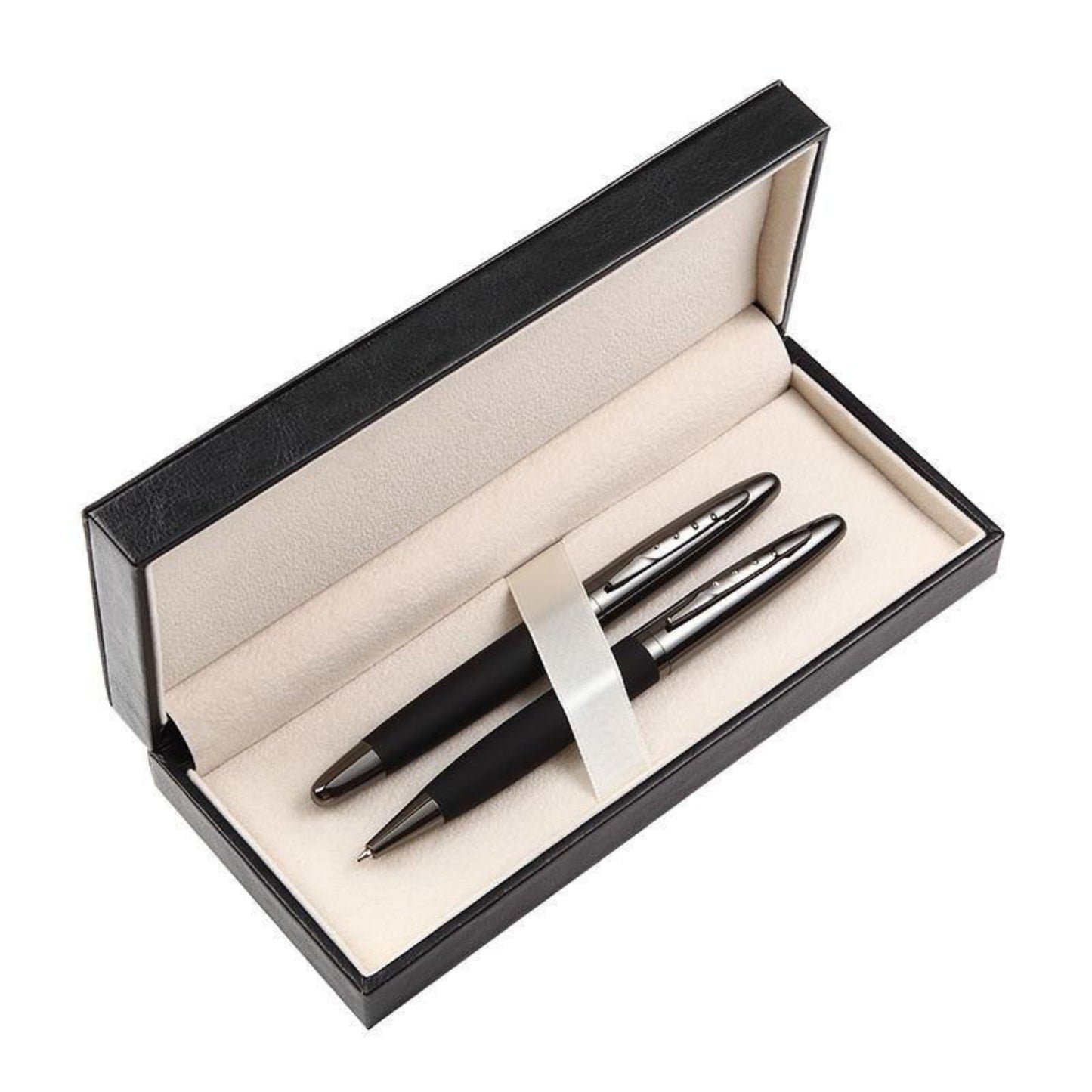 Premium Metal Pen Gift Set – Ballpoint & Rollerball Duo in Black Box