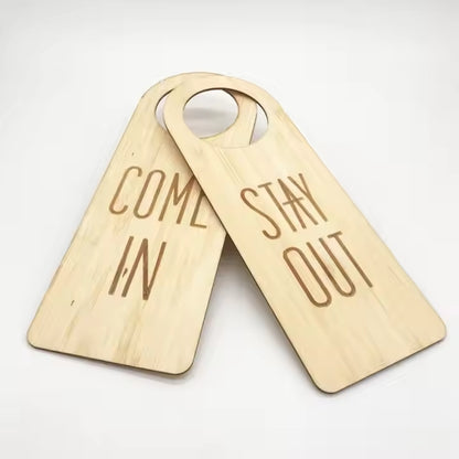 Wooden DND Door Sign Set – Reusable & Customizable Door Hangers