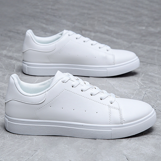 Staff Sneakers White PU Leather Comfortable Non-Slip Durable Work Shoes