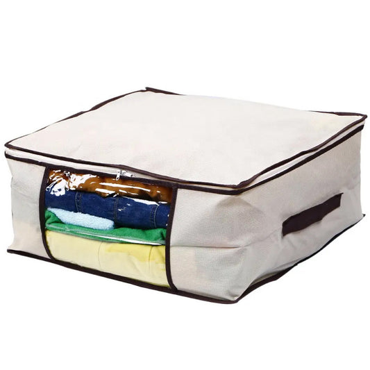 Pillow & Blanket Storage Bag – Non-Woven, Zipper Closure (Customizable)
