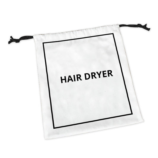Hair Dryer Bag – Linen, Cotton & Canvas Drawstring Pouch (Customizable)