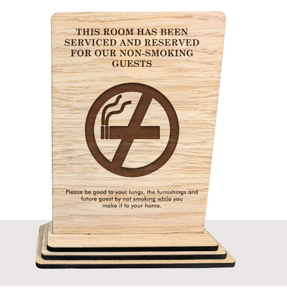 No Smoking Sign – Wooden with Debossed Print