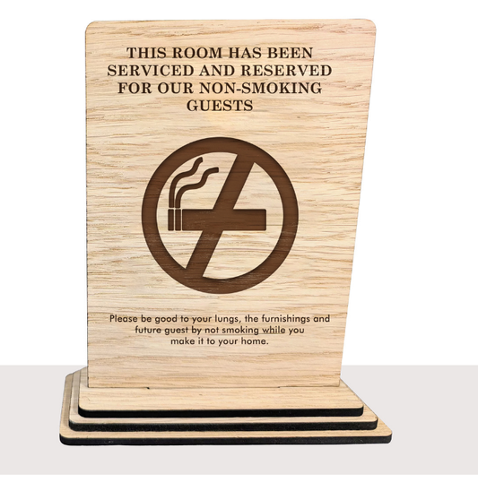 No Smoking Sign – Wooden with Debossed Print