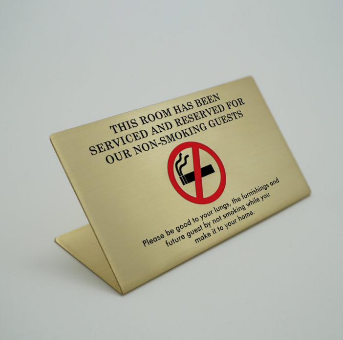 Metal No Smoking Sign – Debossed Print for Hotels & Offices