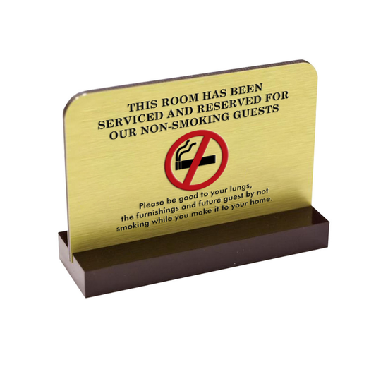 Metal No Smoking Sign with Wooden Base – Debossed Print (3x4", 4x6")