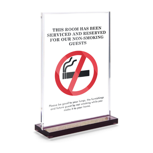 Clear Acrylic No Smoking Sign – Modern & Minimalist (3x4", 4x6")