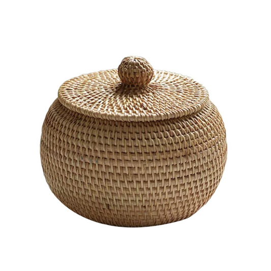 Jute Mini Basket with Lid – Eco-Friendly Cookie Storage