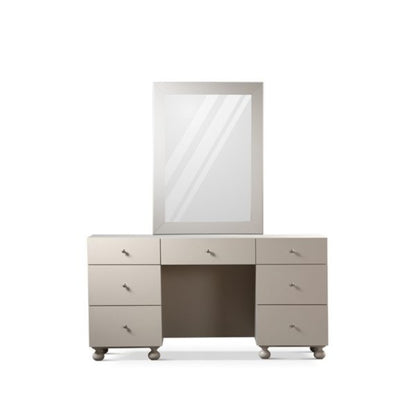 13001 Series Double Dresser with Shelf Unit and Mirror Set