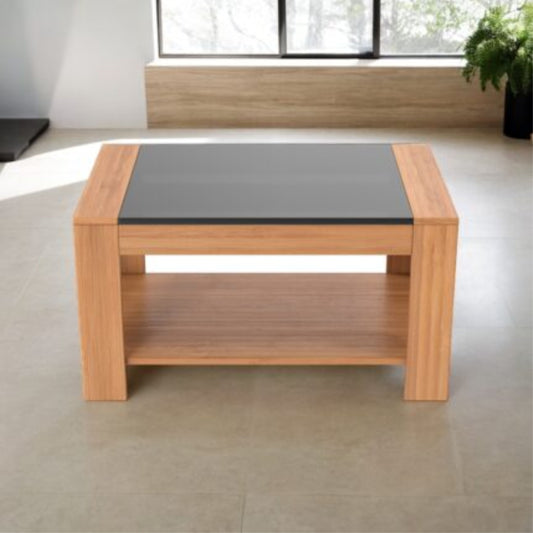 Square Wooden Coffee Table with Elevated Design 6LT017