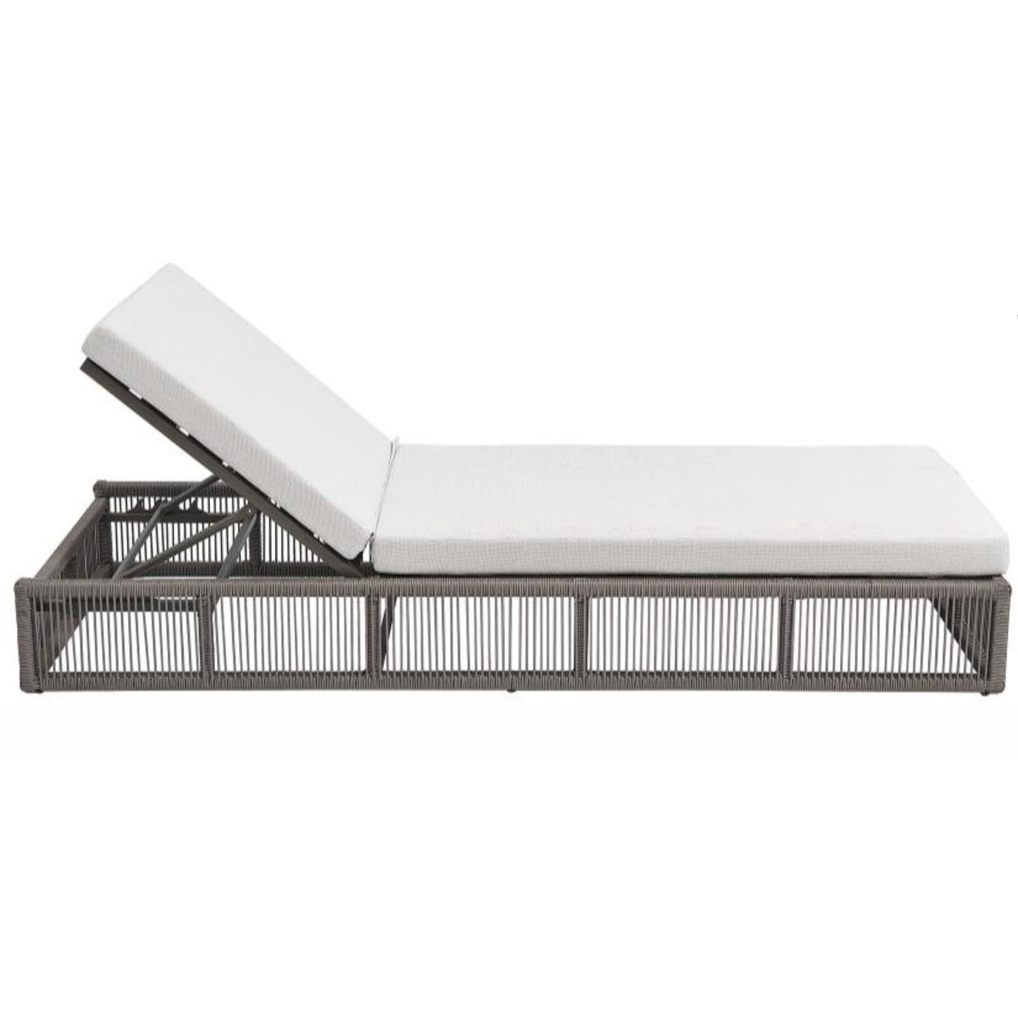 Rope and Wicker Sun Lounger with Aluminum Frame