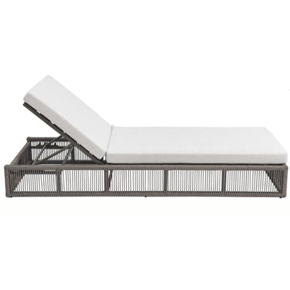 Rope and Wicker Sun Lounger with Aluminum Frame