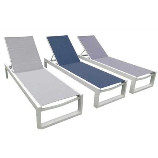 Sleek Textilene Sun Lounger with Aluminum Frame