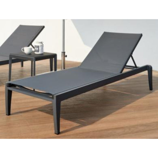 Sun Lounger BH-S6001 with Side Table in Textilene and Glass