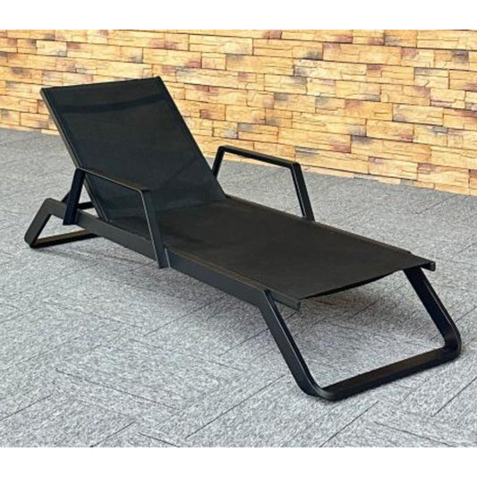 Single Sun Lounger KW5336 with Armrest and Textilene Fabric