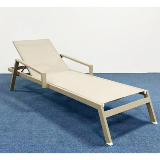 Single Sun Lounger KW5317 in Aluminum and Textilene