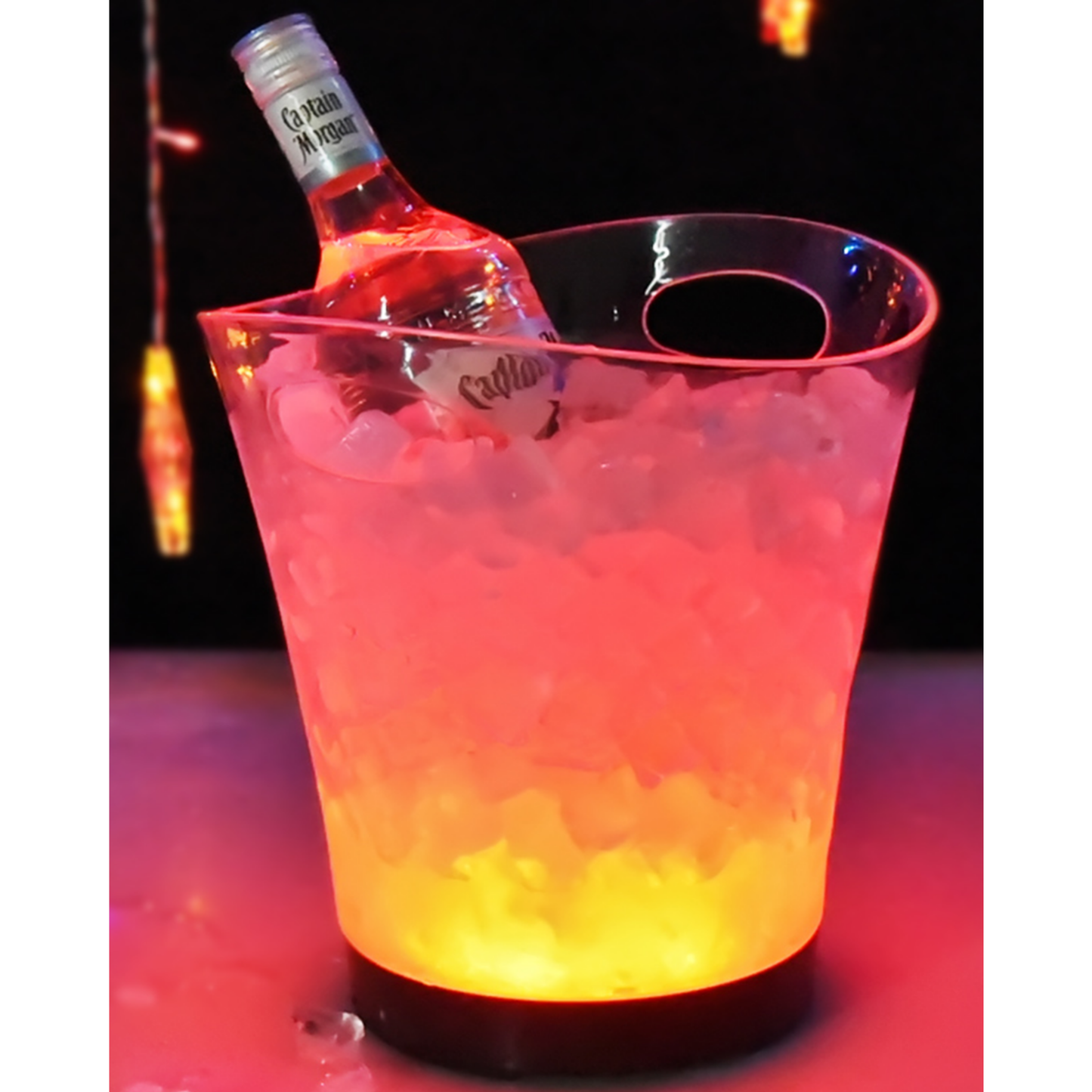 Transparent LED Wine Bucket – 5L Battery-Powered