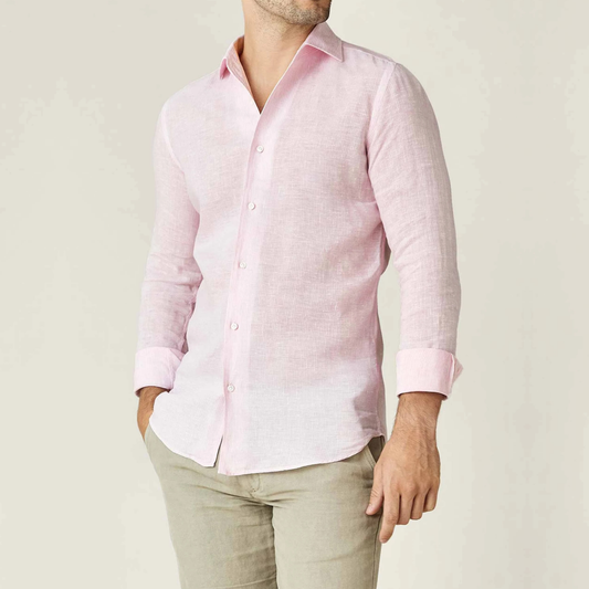 Men's Linen Button-Up Shirt & Khaki Pants