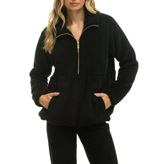 Long Sleeve Fleece Half Zip-Up – Warm & Customizable