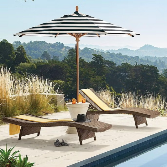 Adjustable Wicker Lounge Chair with Aluminum Frame