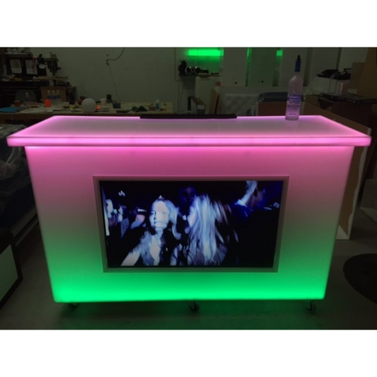 LED Portable Bar with Color Changing Display and TV – 72 x 20 x 42 Inches