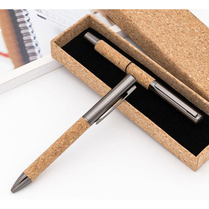 Metal and Cork Coated Ballpoint Pen