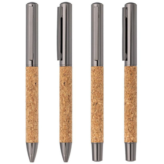Metal and Cork Coated Ballpoint Pen