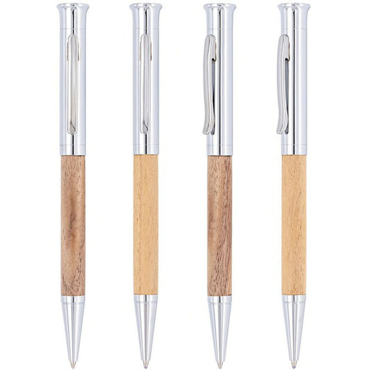 Slim Wooden and Metal Ballpoint Pen