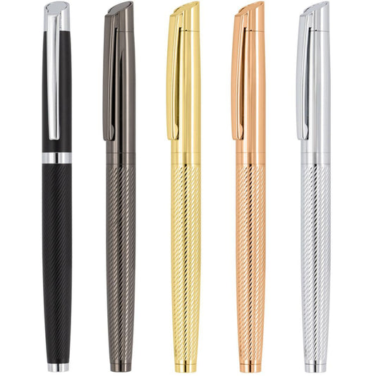 Luxury Ballpoint Pen in Gold, Rose Gold, Gun Black, and Chrome
