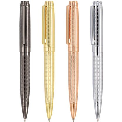 Luxury Ballpoint Pen in Gold, Rose Gold, Gun Black, and Chrome