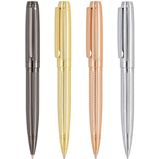 Luxury Ballpoint Pen in Gold, Rose Gold, Gun Black, and Chrome