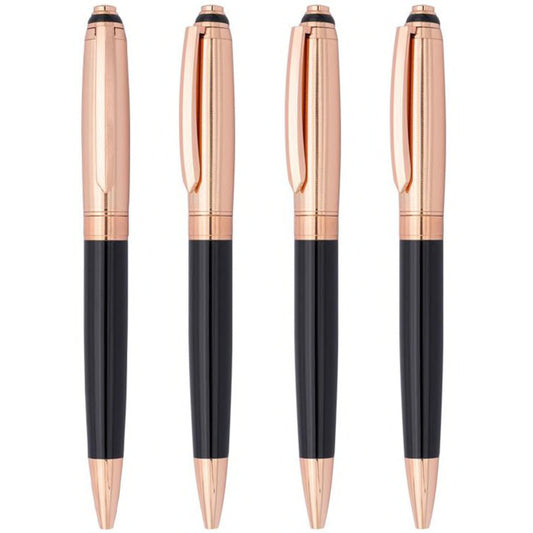 Luxury Black and Rose Gold Metal Ballpoint Pen for Gift