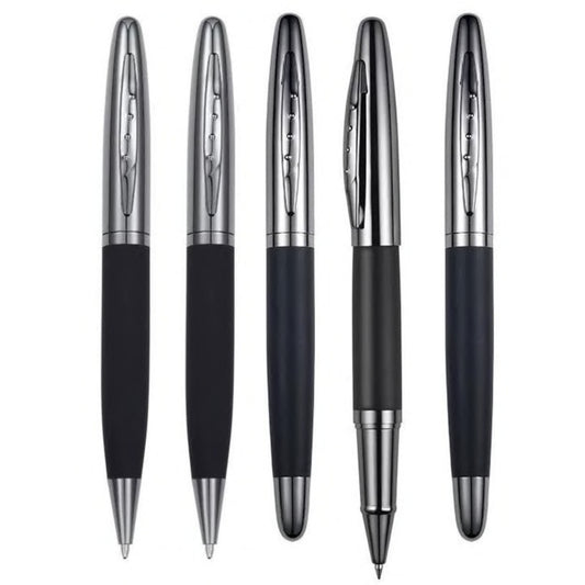 Matte Black Metal Ballpoint Pen Set for Corporate Gifting