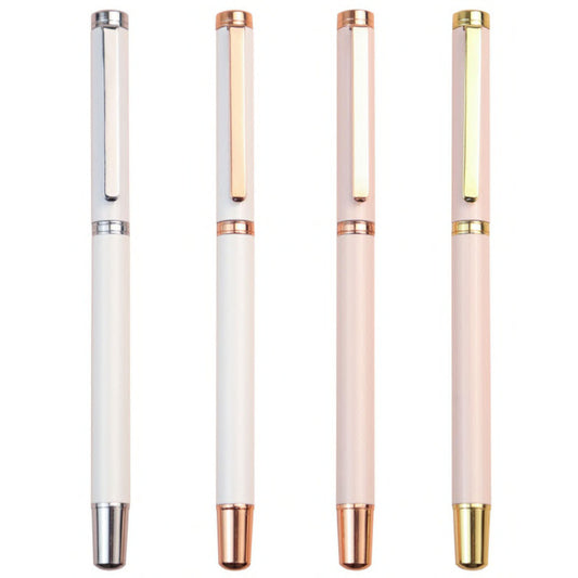 Charming Pink and White Lady Ballpoint Pen for Elegant Writing